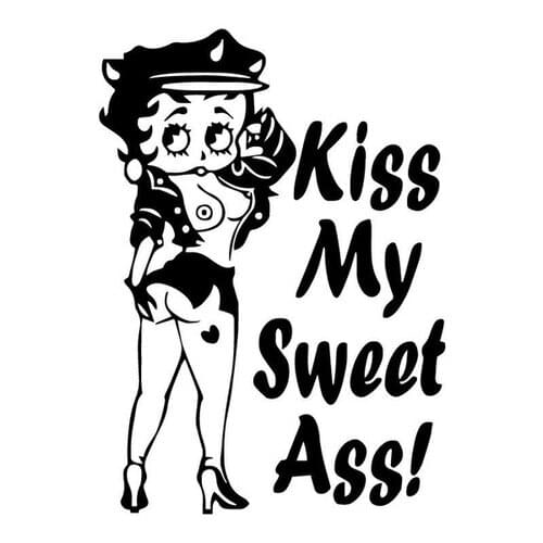 1pc KISS MY SWEET ASS car sticker beautiful personality reflective car sticker car decoration accessories