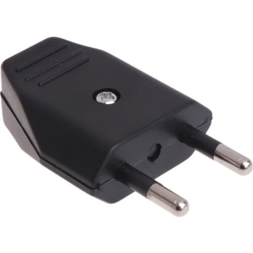 2 Pcs German Type European 2 Pin Plugs Network Cables 2.5A 220V Electric Contact