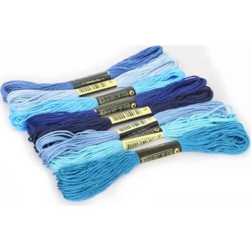 24pcs/Lot 8 Gradient Color / Pure Color Stitch Cotton Embroidery Thread Cross Stitch thread The Unique Style Floss Sewing Skei