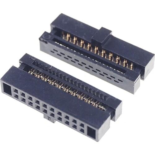 5 Pcs 0.050" 1.27mm 20 Pin dual Row IDC Connector 2x10 P 20 position Rectangular Female Socket Receptacle Ribbon Cable