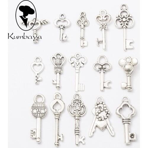 50 pcs/lot Anti-silver Key Small Charms Random Sending Naked Bodies Hand Charms Alloy Doll Necklace DIY Accessories NS238-C