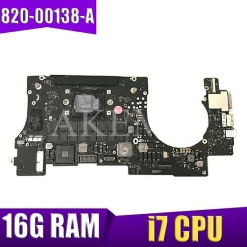 661-02524 Retina For MacBook Pro 15" Logic Board, 2.2GHz, i7 16GB IG A1398 Year Motherboard PCB 820-00138-A