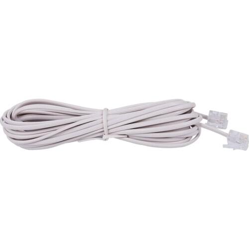 6P2C RJ11 Male to Male Plug Telephone Line Cable Wire 5M
