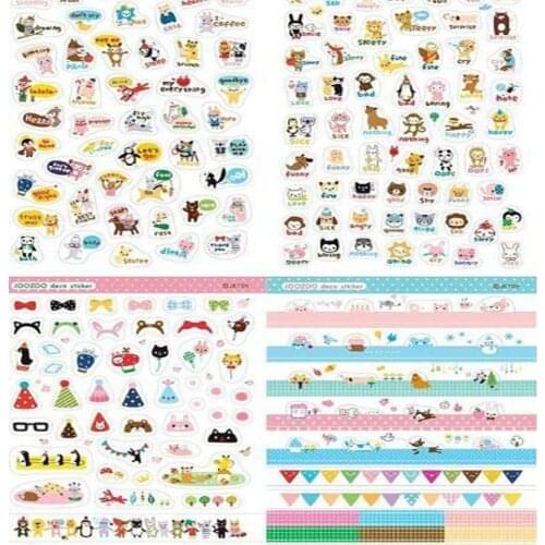 8Sheets Korea DIY Diary PrettyZoo 50 Different Animals Translucent Sticker Set-Deco For Crafting Christmas Greeting Card
