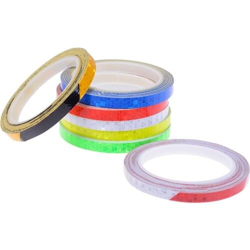 8m Bike Reflective Stickers Adhesive Tape MTB Car Motorcycle Reflector Security Wheel Rim Decal Safety Decor Sticker Accessories