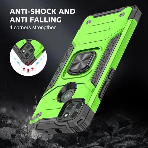 Armor Shockproof Ring Case For Motorola Moto G8 Power Lite G9 Play E7 Plus One Macro Magnetic Phone Case With Stand Phone Holder