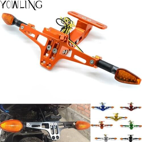 Motorcycle Licence Plate Rear License Plate Mount Holder with LED Light For 200 250 390 690 990 RC SMC/SMCR Enduro R