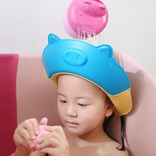 Baby Hair Wash Hat Cute Cartoon Baby Shower Cap Protect Children Waterproof Prevent Water Into Ear for Kids Shampoo Shield Hats