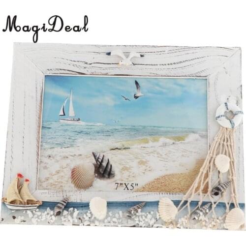 Chic Wooden Photo Picture Frame Family Wedding Photo Holder for Home Wedding Beach Hut Cottage Decoration