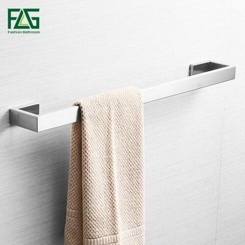 FLG Single Towel Bar 304 Nickel Brushed Wall Mounted towel rail Towel Hanger Towel Rack Bathroom Accessories
