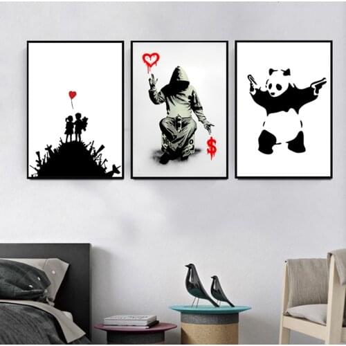 Banksy Street Graffiti Collage Monkey Posters And Prints Oil Canvas Painting Wall Art Picture For Bedroom Nordic Home Decoration