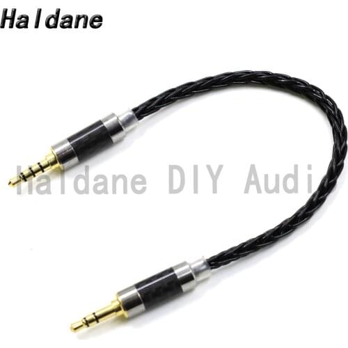 Haldane HIFI 7N Silver Plated 3.5mm 3pole Stereo Male to 3.5mm TRRS Balanced Male Audio Adapter Cable 3.5 Connector Cable（Black