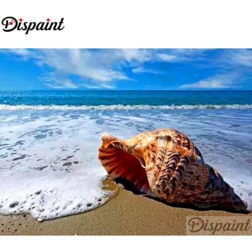 Dispaint Full Square/Round Drill 5D DIY Diamond Painting "Conch landscape" Embroidery Cross Stitch 3D Home Decor A12748
