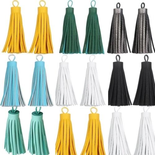 2PCS 60mm Mini Tassels Vintage Leather suede tassel phone tassels for DIY Craft jewelry findings pendant earrings accessories