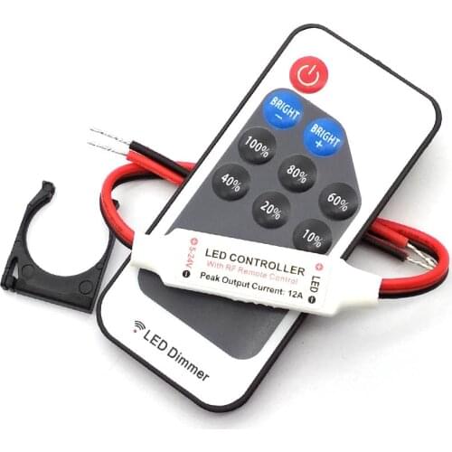 12V RF Wireless Remote Switch Controller Dimmer for Mini LED Strip Light (No battery pack)
