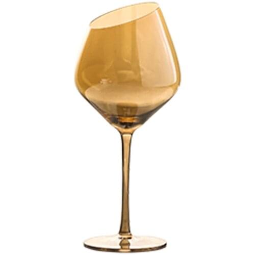 Creative Crystal Glass Champagne Flutes Electroplated Amber smoke gray wine glass Household goblet wedding Wine Glasses