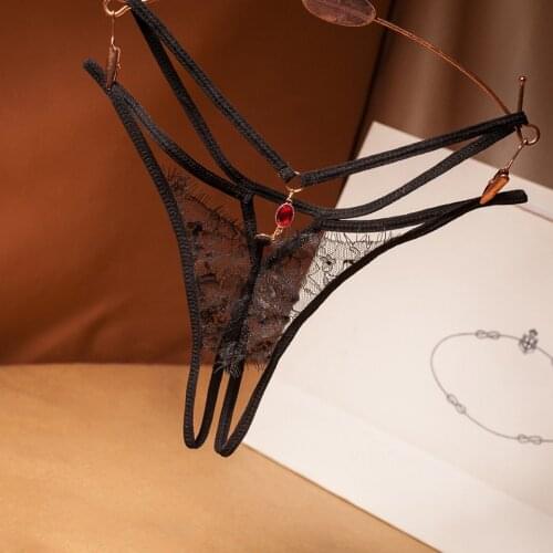 Lace Sexy Panties Ladies Cross-strap Ultra-thin Hollow Sexy Women Underwear Hot Exotic Open Crotch G-String Hot Sale