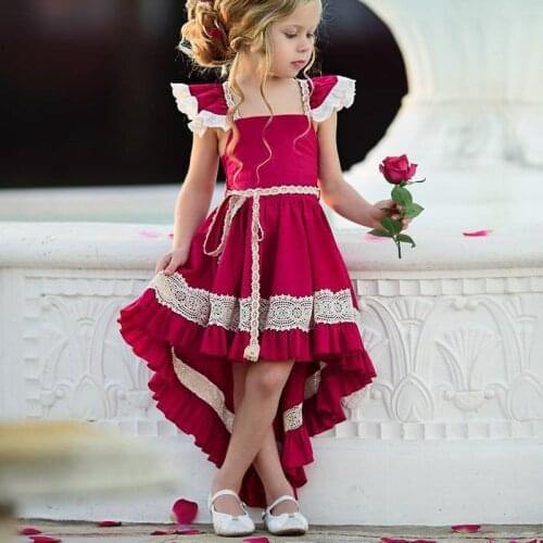 Toddler Kids Girl Ruffle Lace Dress Sleevelss Party Dress Pageant Dress Baby Girl Sleeveless Pageant Party Dress