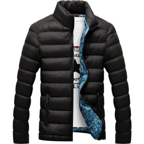 2020 Cotton Winter New Winter Coat Side Seam Pocket Solid Color Sports Leisure Training Mens Sports Jacket