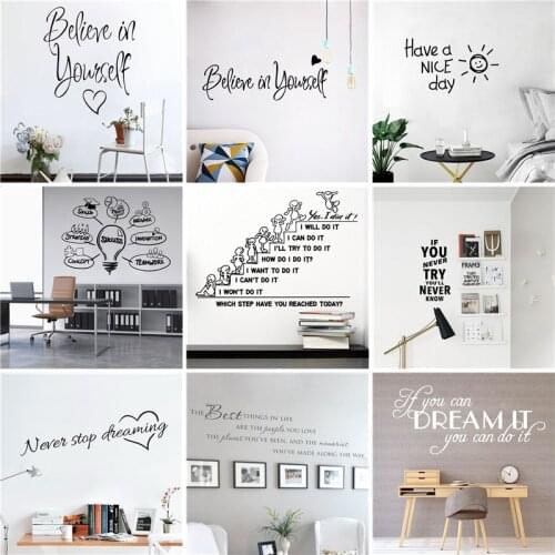 Motivational Quotes frase Vinyl Wall Sticker Decals For office Room Decor decal vinyl Wallpaper Living Room Wall sticker