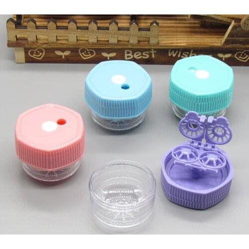New Fashion Contact Lens Cleaner Manually Rotary Washer Cleaning Lenses Case Cleaning Lenses Basket for Eye Care 4 Colors