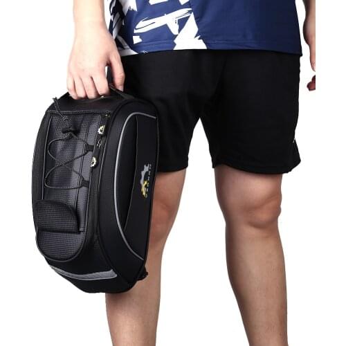 MTB Bike Reflective Rear Tail Rack Pannier Carbon Fiber Waterproof Carrier Bags Biking Portable Dustproof Cycling Part