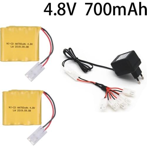 Rechargeable 4XAA Battery Pack Remote Control Toy Car Battery 4.8V 700mAh Ni-CD Battery With 4.8V Charger 4.8V Ni-CD
