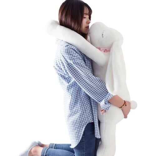 Dorimytrader 120cm Giant Soft Animal Longer Ears Rabbit Plush Toy Cartoon Sleeping Bunny Doll Gifts for Friends Kids DY61708
