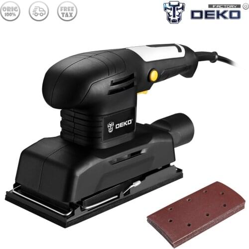 Factory Outlet DEKO DKSS01 135W Polishing Machine with 15 Sheets of Sandpaper Wood, Plastic, Metal, Fillers, Coated Polish