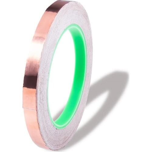 Pure copper foil tape Conductive Adhesive 10mm x25M EMI Shielding Insulation High Temperature Waterproof Double-sided conductive