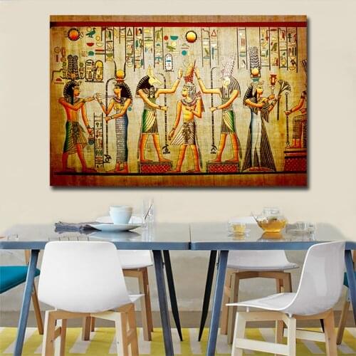 Retro Egypt Style Figure HD Printing Canvas Painting Abstract Posters And Wall Art Pictures For Living Room Home Decoration