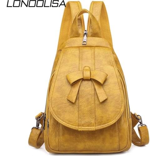 Soft Oil Leather Bagpack Ladies Backpack Multifunction Back Pack School Bags for Teenager Girls Backpack Women Chest Bag Mochila
