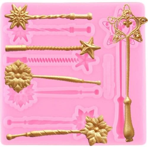 Magic Wand Shape Silicone Mold ​Resin ​Clay Candy Moulds DIY Baking Chocolate Molds Cupcake Topper Fondant Cake Decorating Tools