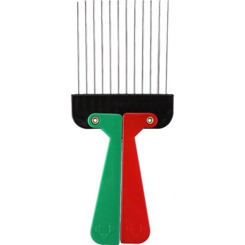 Foldable Salon Use Metal African American Pick Hair Combs Afro Hair Comb For Hairdressing Styling Tool