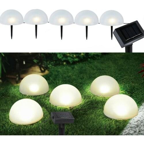 Solar Plug-in Light 5 LED Solar Plug Lamps Half Global Ball Light String Outdoor Glow Garden Path Decoration Lights