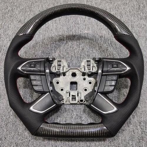 Cuatomized Gloss/Matt Carbon Fiber Sports Steering Wheel Alcantara Leather compatible For Ford Taurus 15-19 17 18 16