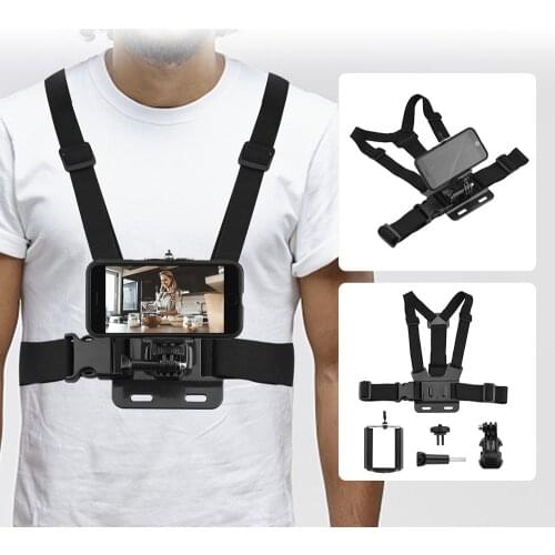 Universal Chest Strap Mobile Phone Belt Strap Mount 3-Piece Set for Smart Phone Vlogger Shooting Sports Action Cameras Accessory