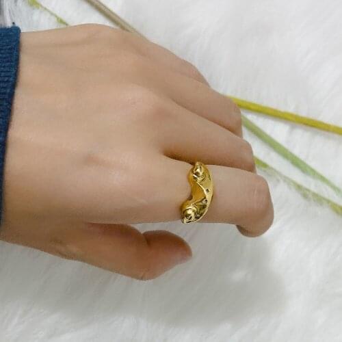 Vintage Cute Gold Frog Adjustable Finger Rings for Women Girls Teens Fashion Toad Cool Ring Funy Hippie Jewelry