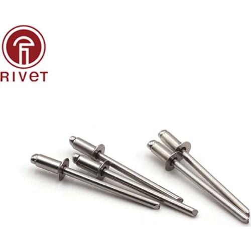Rivets ISO 15984 M4.8*8/9/10/11/12/13/14 200PCS Stainless Steel Blind Rivets Open End Countersunk Head Rivets Decorative Rivets
