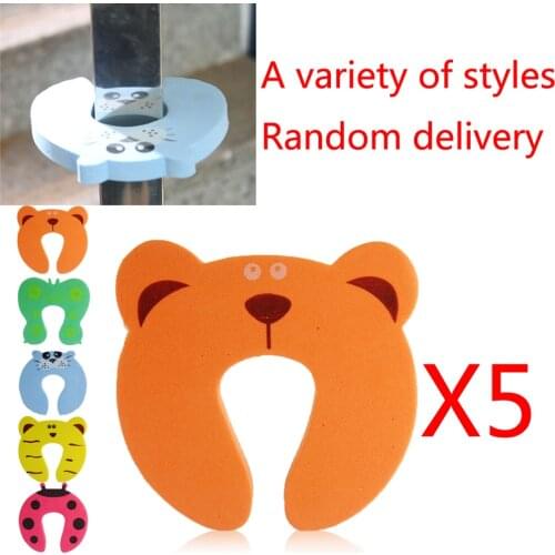 5Pcs Baby Children Hand Pinch Safety Guard Set Security Stopper Children Safety Cartoon Animal Foam Door Stop Cushion