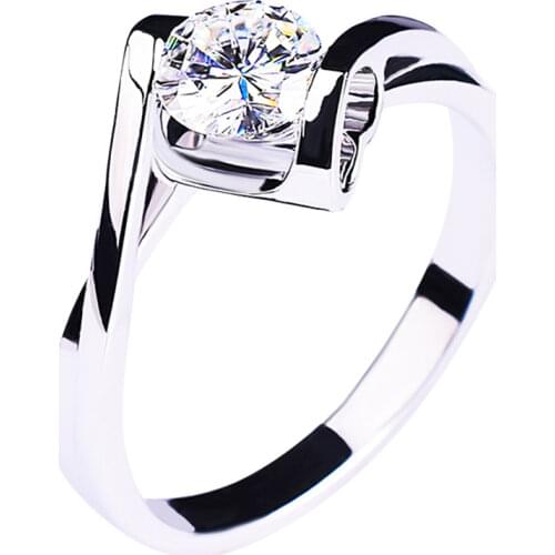 Angel Kiss Mossan Stone 925 Sterling Silver Ring Women Luxury Exquisite Twisted Arm Engagement Wedding Party Gift Fine Jewelry