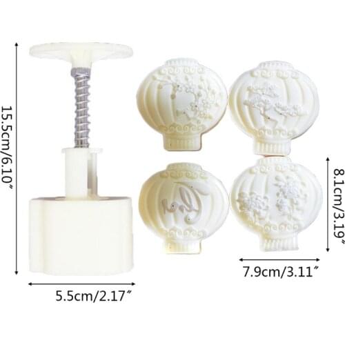 1 Set Cake Decoration Mode Thickness Adjustable DIY Pattern Bath Bombs Hand-Pressure Cutter Chinese Exquisite Pattern Lantern