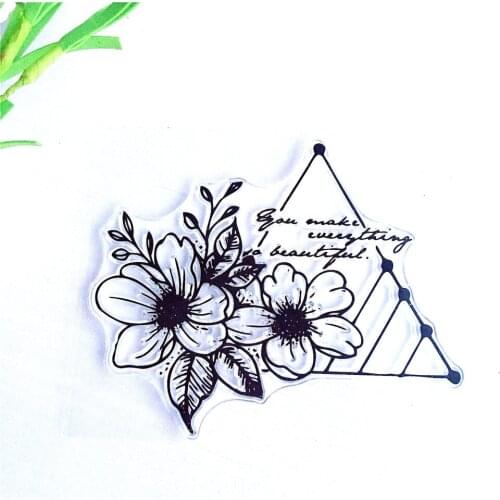 11*9 Flower Praise Words Craft Transparent Silicone Stamp for Scrapbooking DIY Photo album Decorative Clear Stamps Sheet