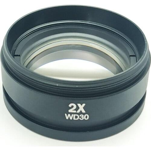 2X Auxiliary Objective Barlow Lens M48*0.75 Thread Zoom Stereo Microscope Accessories