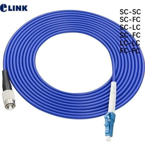 3pcs 10mtr Armored Fiber Patch Cord Simplex fiber SM SC LC FC armored ftth jumper 1 core optical fibre Singlemode cable ELINK