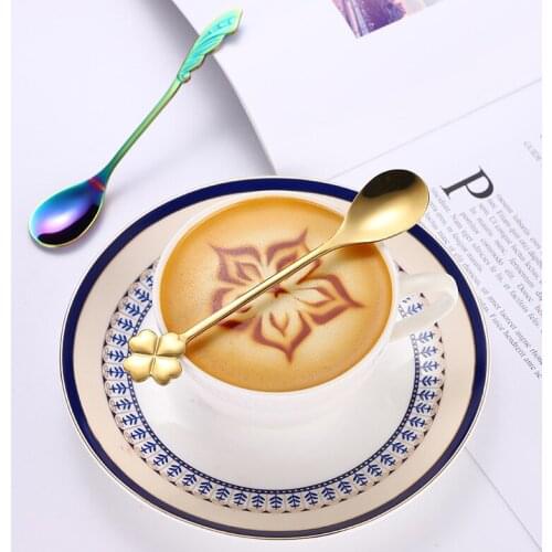 304 stainless steel small spoon creative coffee mixing spoon flower spoon love dessert spoon mug spoon