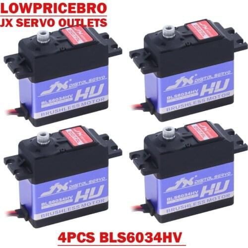 4pcs/set JX BLS6034HV 33kg Brushless Metal Gear Digital Servo Motor for 1/8 1/10 RC Car RC Model