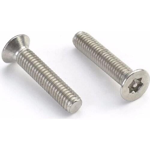 50pcs/lot M4 M5 M6 M8 Stainless steel countersunk head torx with pin screw anti theft safety security screws