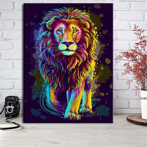 Abstract Art Graffiti Lion Canvas Painting Wall Art Pictures For Living Room Nordic Style Modern Graffiti Art Decor Pictures