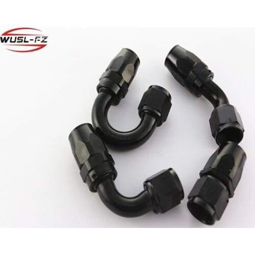AN10 Oil Fuel Swivel Hose Anoized Aluminum Straight Elbow 0 45 90 180 Degree Hose End Oil Fuel Reusable Fitting Black